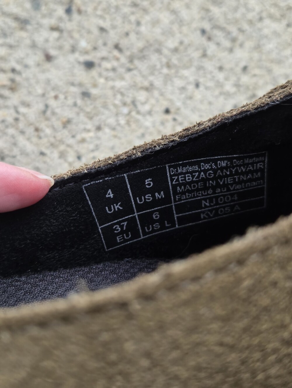 Dr. Martens Olive Suede Slip-On Clogs with Yellow Stitching - Picture 3 of 3